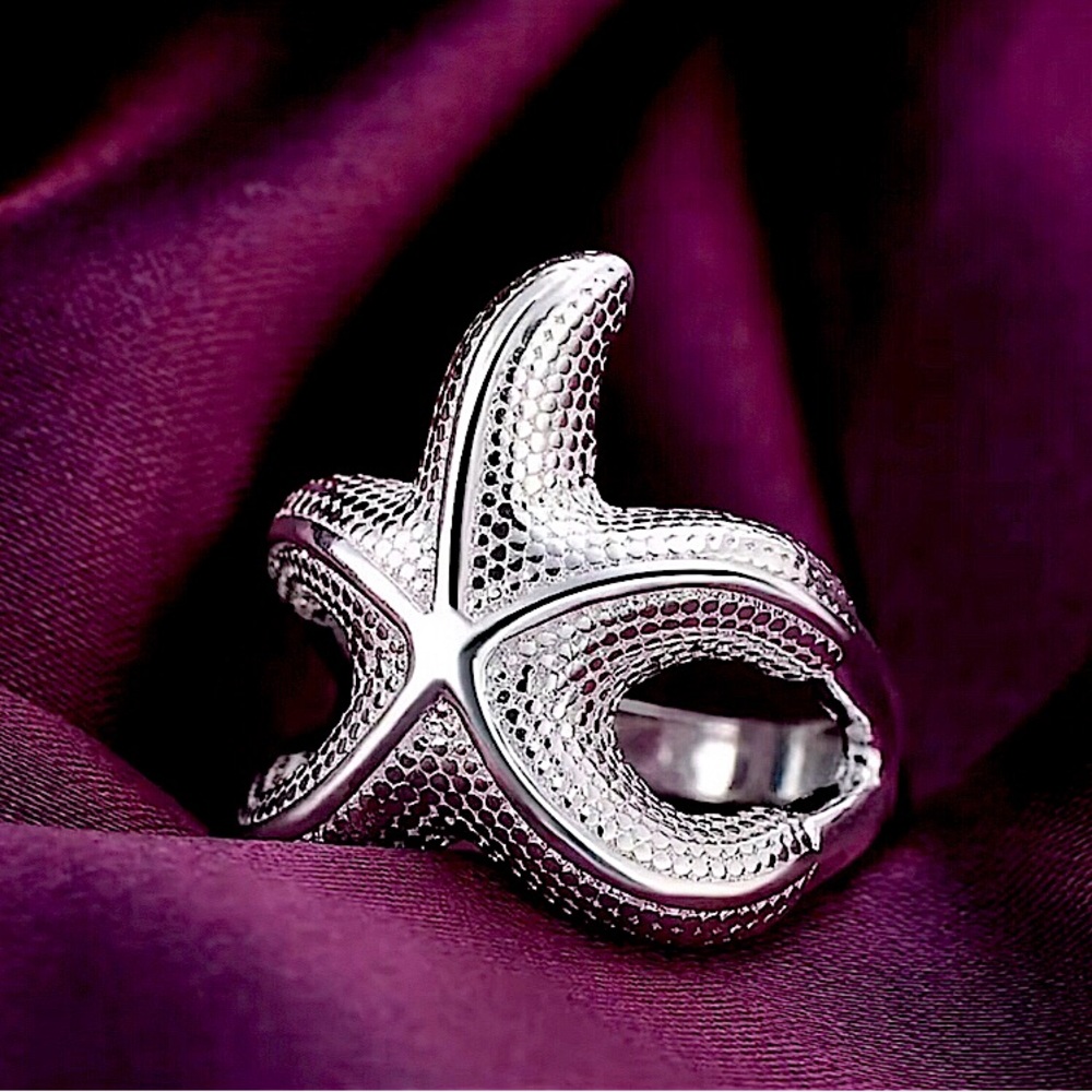 Silver Starfish Statement Ring